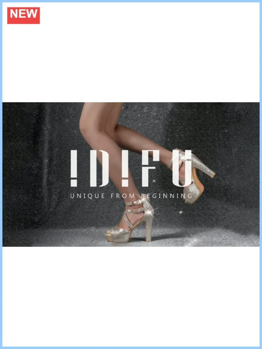 Crisscross Platform Chunky Heels Peep Toe